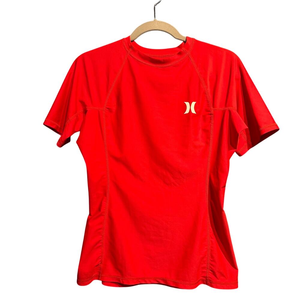 Hurley Size Large Red Swim Shirt SPF 50+ Swimming Surfing Gorpcore